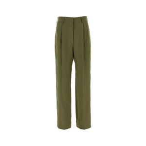 Blaze Women Army Green Linen Midday Pant